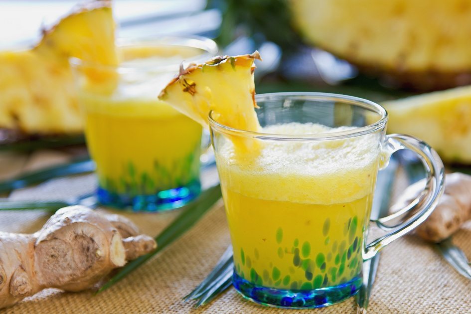 Chá Natural Para Emagrecer cha de abacaxi e gengibre
